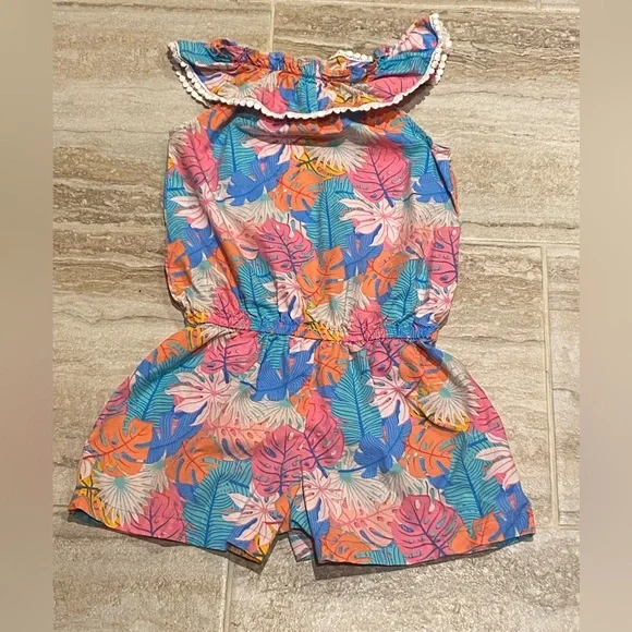 Girls floral print romper - Picture 2 of 5